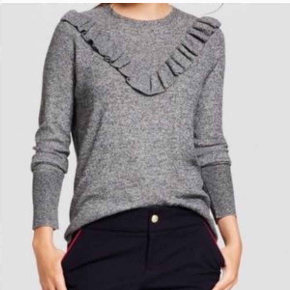 🌵A New Day | Gray Ruffle Neck Sweater - Picture 2 of 8